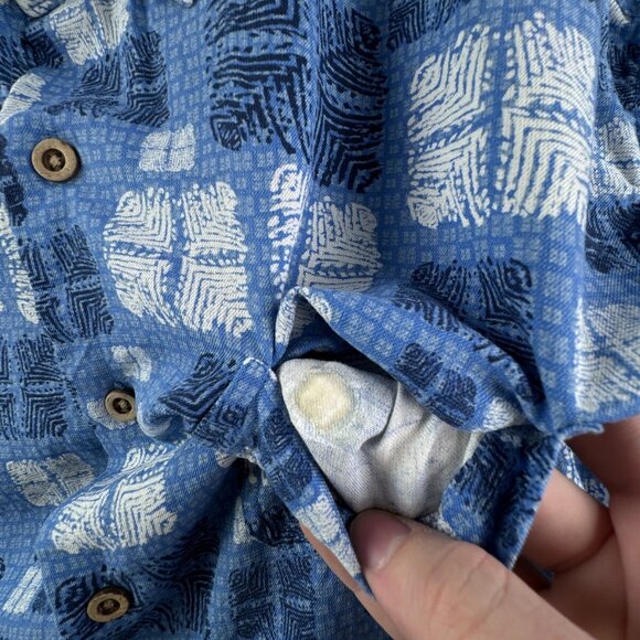 Nat Nast Button Up Shirt Short Sleeve Men’s XL Silk Cotton Geometric Tiki Adult - Picture 12 of 14